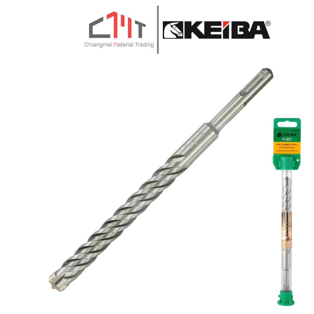 KEIBA ดอกสว่าน เจาะคอนกรีต X BIT 4 ฟัน SDS ขนาด 5 x 110 - 16 x 210 mm. No.4SDS0xx
