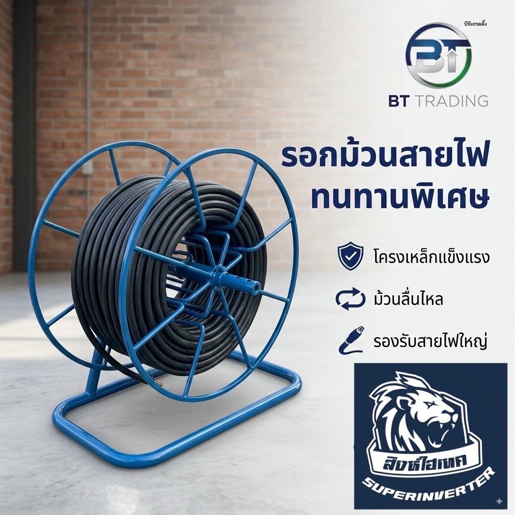 ม้วนโรลเก็บสายไฟ ม้วนสายไฟ วัสดุแข็งแรงทนทาน รอยเชื่อมสวยงาม งานสิงห์ไฮเทค แก้วการช่าง