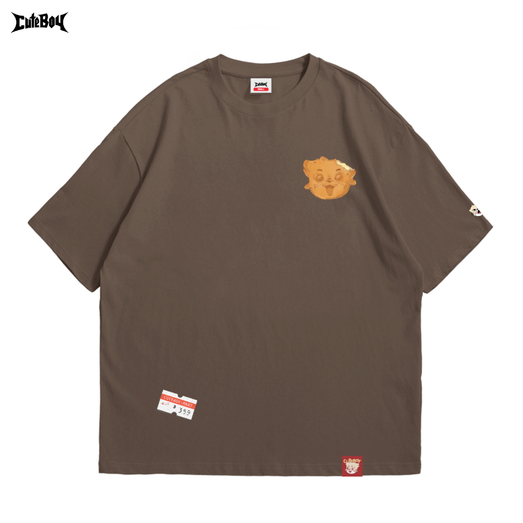CuteBoy | Mart Menu [Brown] T-Shirt เสื้อยืด แขนสั้น ทรงโอเวอร์ไซส์
