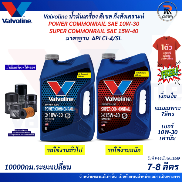 น้ำมันเครื่องดีเซล Valvoline POWER COM SAE 10W-30/SUPER COM SAE 15W-40 API CI-4L ดีเซลกึ่งสังเคราะห์
