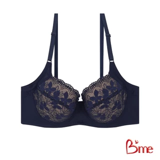 B'me เสื้อชั้นในมีโครง level 1 ฟองบาง รุ่น ME1C68 สีนู้ด สีกรม (ลูกไม้ลาย Butterfly) เข้าคู่กางเกงใน ME7A1K