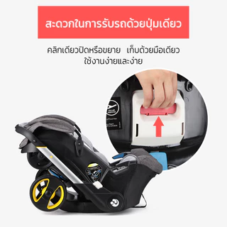MISUTA รถเข็นเด็ก พับได้ แบบพกพา คาร์ซีทเด็ก สำหรับเด็กแรกเกิด 4in1 เข็นหน้า-หลังได้