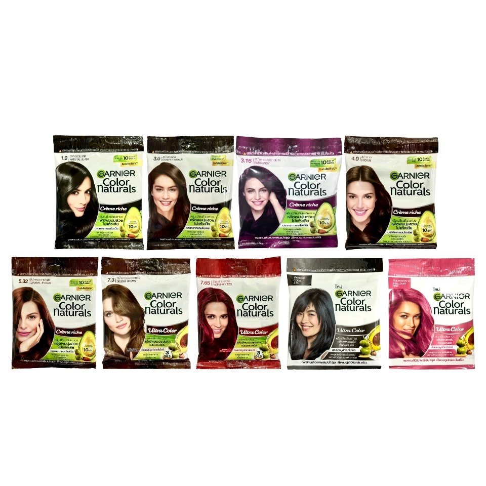 ถูก/แท้/มีไลฟ์ (ซอง) ครีมเปลี่ยนสีผม Garnier Color Naturals การ์นิเย่ ปิดผมขาว ย้อมผม ปิดผมหงอก ปิดผ