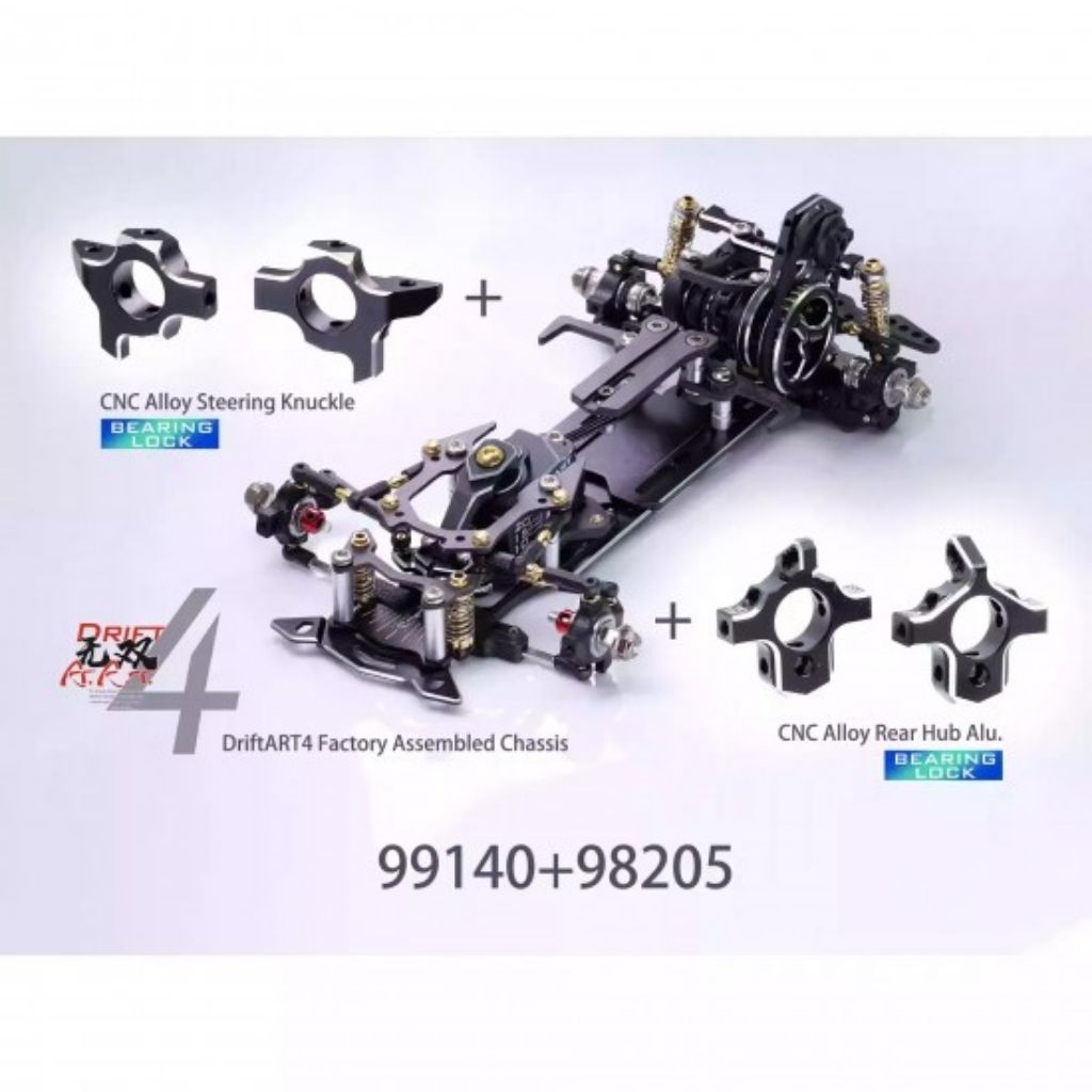 Drift Art 1/24 1/28 Factory Assembled Chassis Mini RWD Drift Chassis Kit EP w/o Electronics 99140+98