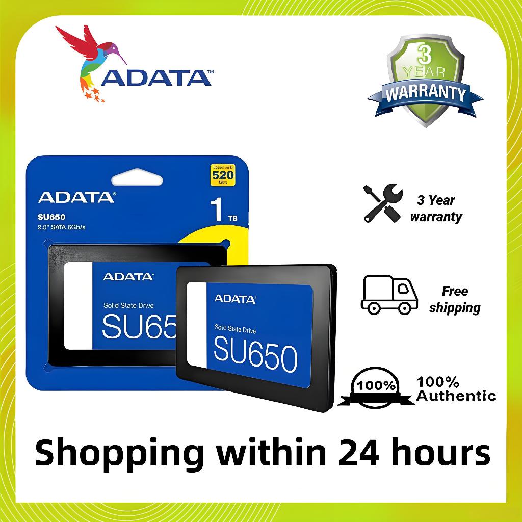 รับประกัน 3 ปี ADATA SU650 SSD 256GB 512GB 1TB Internal hard drive  2.5'' Solid state drives SATA3 6