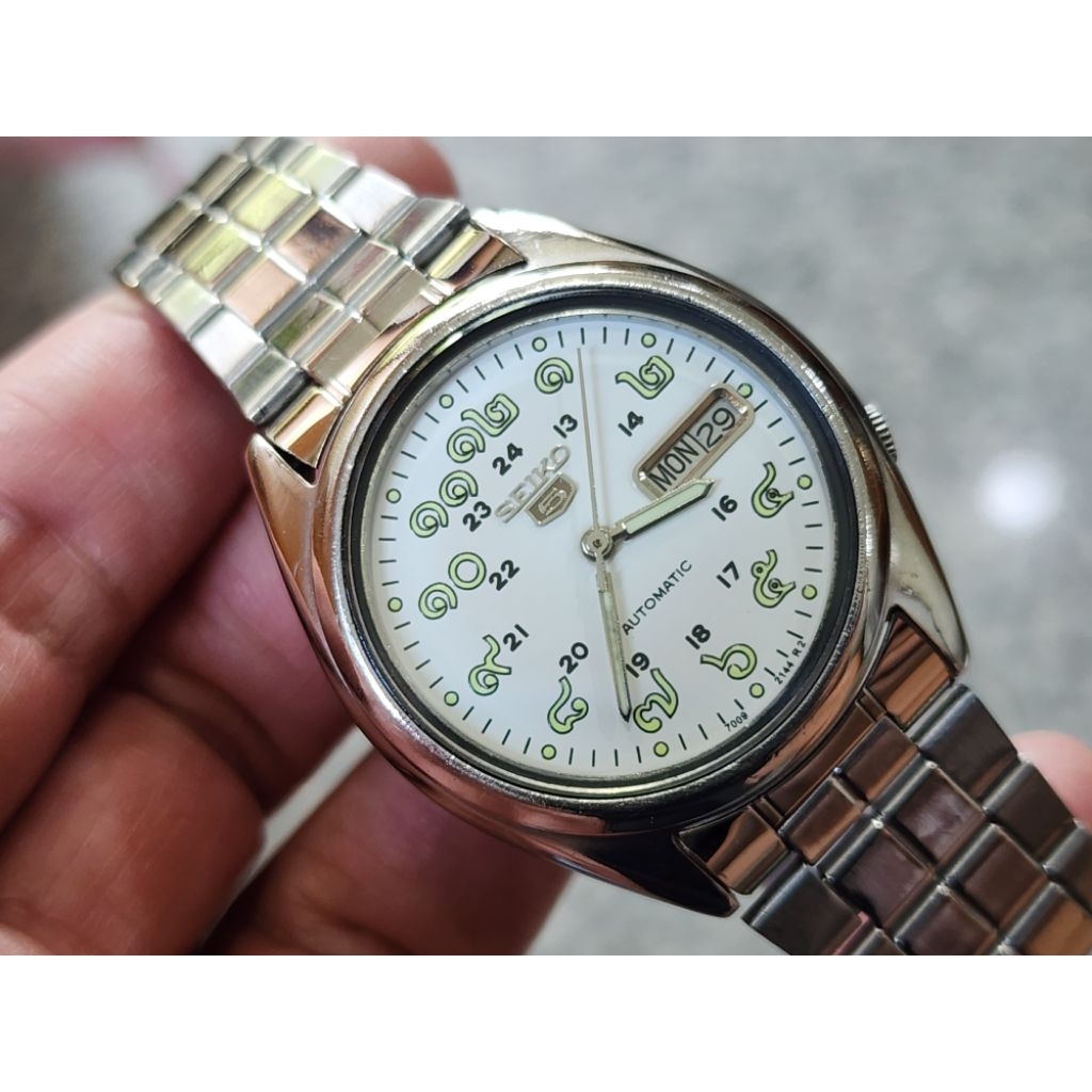 นาฬิกา Seiko 7009 Modify เลขอารบิค ทหาร military หน้าปัดสีขาว สภาพสวย ออโตเมติค