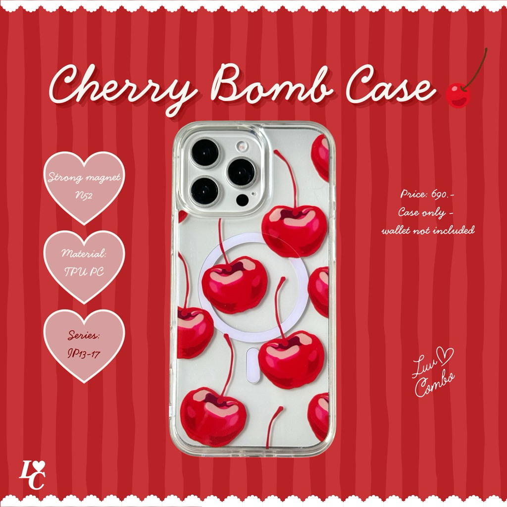 Cherry Bomb Case🍒 (13-17 Series) เฉพาะ magnetic phone case เคสเชอร์รี่ เคสโทรศัพท์ เคสแม่เหล็ก | @Luvcombo.official
