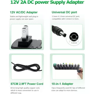อะแดปเตอร์แปลงพาวเวอร์ซัพพลาย 12V 2A AC DC 12Volt AC 100V-240V เป็น DC 12Volt 2A 1.5A 1A charger
