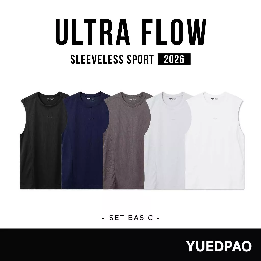 Yuedpao Sportswear - Ultra Flow Sleeveless Sports 2025+2026 (Set Basic) เสื้อออกกำลังกายแขนกุด เสื้อกีฬา (10 สี) thumbnail 9