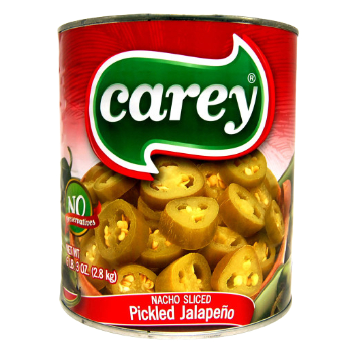 พริกจาลาปิโนหั่นแว่นดอง ขนาด 2.8 กก. แบรนด์ คาเรย์ - Nacho Sliced Pickled jalapeno 2.8kg Carey brand