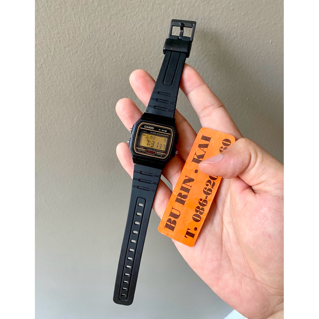 นาฬิกาวินเทจมือสอง Casio f-91w ใช้งานปกติ ราคา 600฿