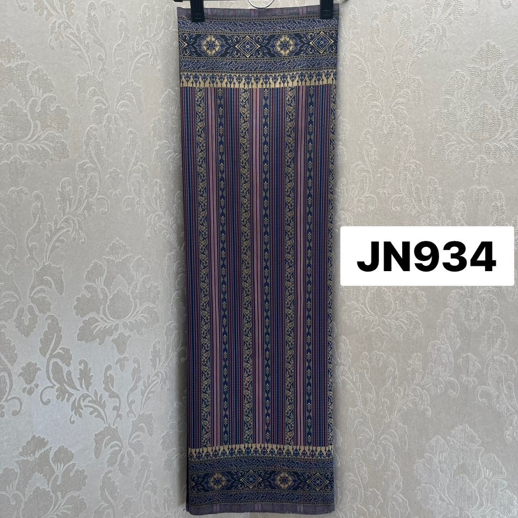 JN934 ผ้าฝ้าย ทอลาย บุพเพสันนิวาส หน้านาง สีน้ำเงิน ขนาด 2 หลา