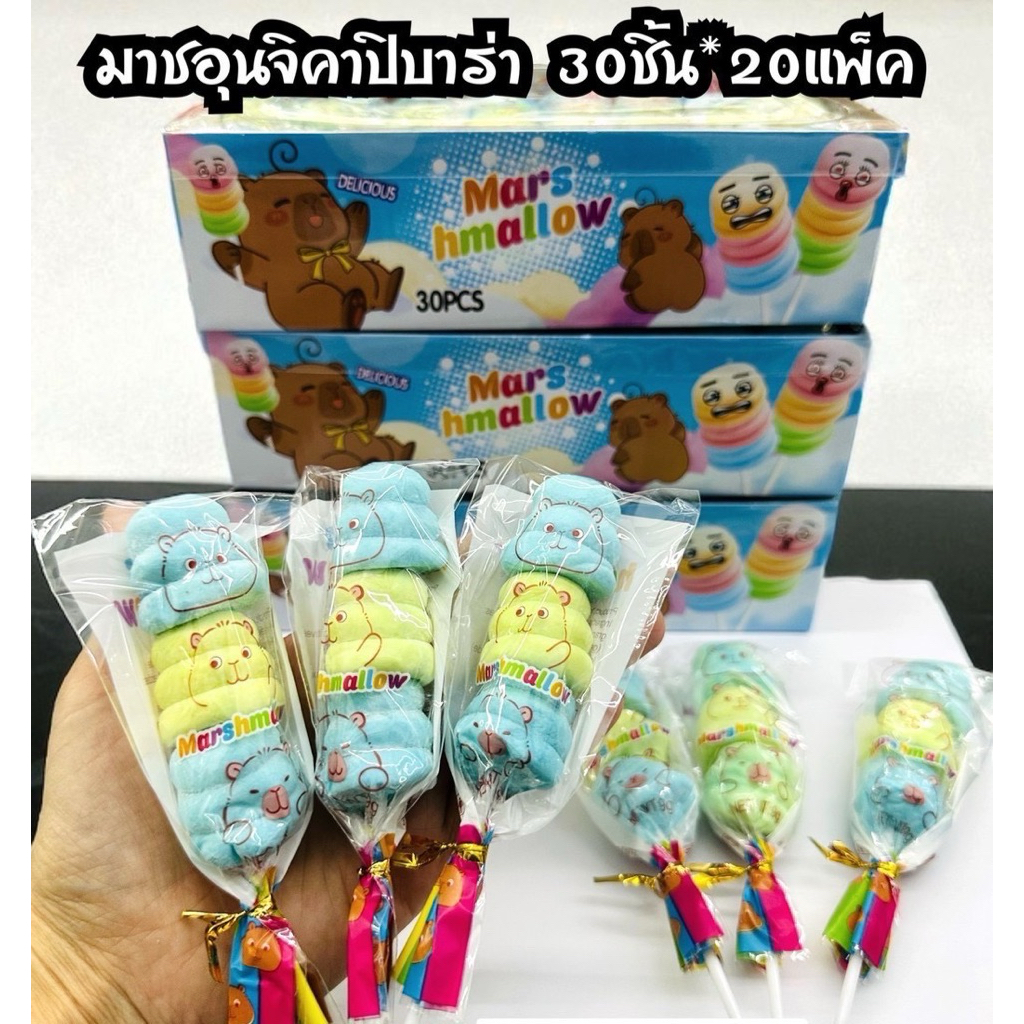 มาชเมลโลว์อุนจิคาปิบาร่า30ชิ้น ชิ้นใหญ่สวย พร้อมส่ง
