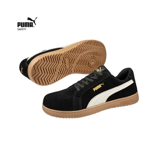 PUMA SAFETY รองเท้าเซฟตี้ หุ้มส้น รุ่น ICONIC BLK/GUM LOW หนังกลับ หัวไฟเบอร์กลาส ป้องกันการเจาะทะลุ ESD
