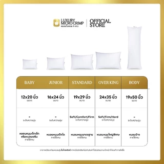 MICRO CRIMP PILLOW (หมอนไมโครคลิมป์ เลือกขนาดและระดับความนุ่มได้ หมอนมาตรฐานโรงแรม 6 ดาว ออกแบบให้รองรับถูกต้องตามสรีระ)
