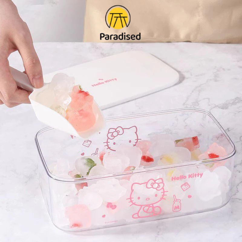 💕Hello Kitty Ice Mould พร้อมฝาปิดและถังเก็บน้ํา ชุดซิลิโคน แม่พิมพ์ก้อนน้ําแข็งวัสดุซิลิโคนparadised.th thumbnail 4