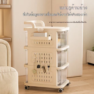 3-5 ชั้น ชั้นวางรถเข็น ลิ้นชักเก็บของ ผลิตภัณฑ์พลาสติกคุณภาพสูงทำจาก PP+PET+HDPE