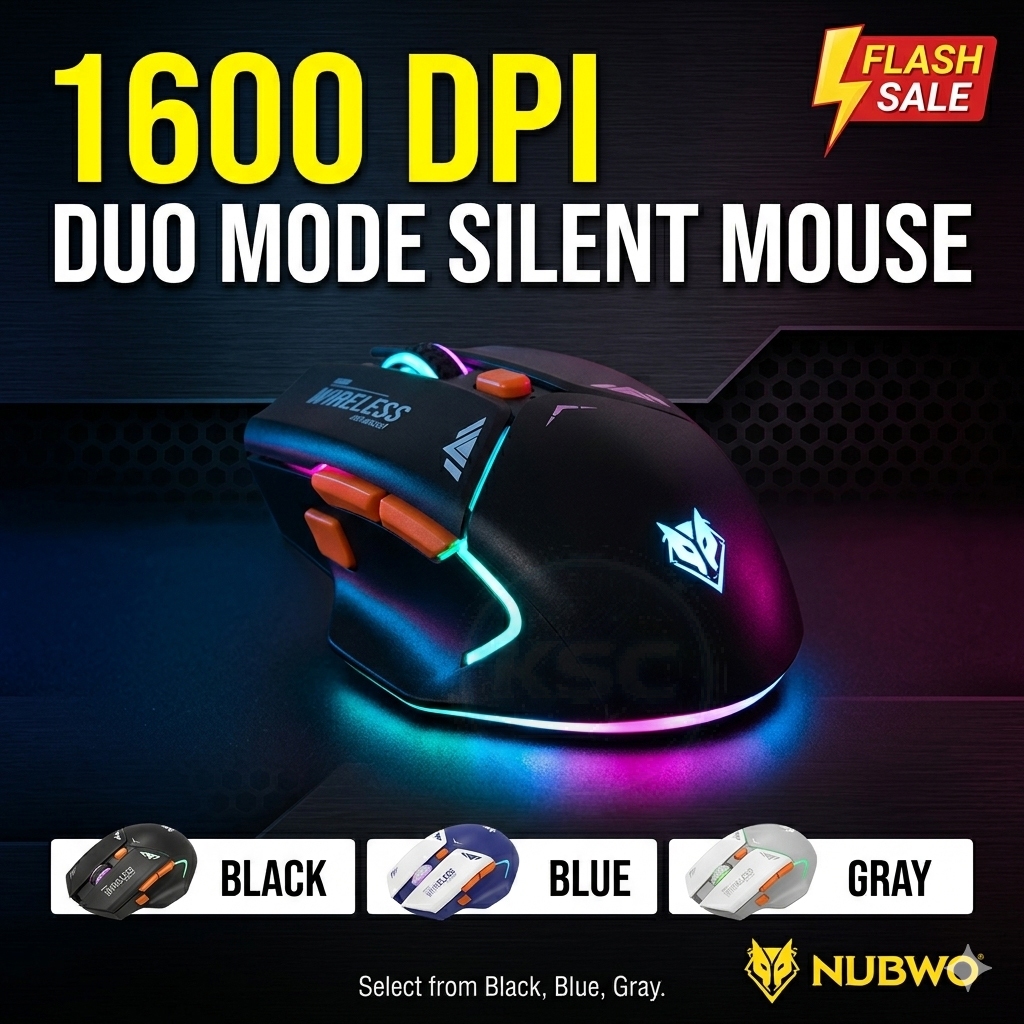 NUBWO NM104W MOUSE Wireless Bluetooth เมาส์เกมส์มิ่งไร้สาย เมาส์ไร้สาย (NM-104W) (NMD-06)