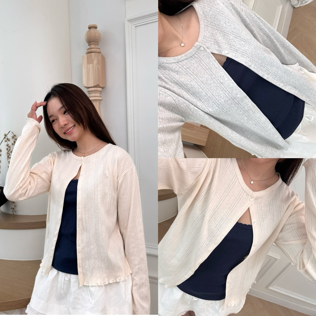 DOPEY.PUFFY / COZY CARDIGEN เสื้อแขนยาวผ้าฉลุ