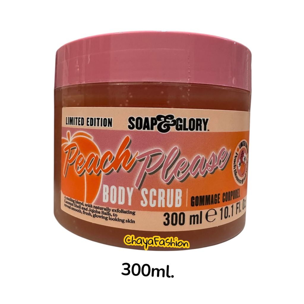 *SALE* SAOP & GLORY โซพ แอนด์ กลอรี่ พีช พลีส บอดี้สครับ 300มล. Exp30/06/26