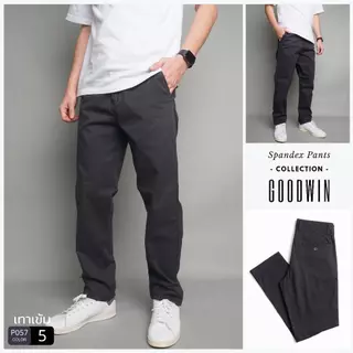 ⚡GW⚡P057 กางเกงขายาว ผู้ชาย ผ้ายืด สีพื้น ยาว 40-42 นิ้ว ไซส์ 30-38