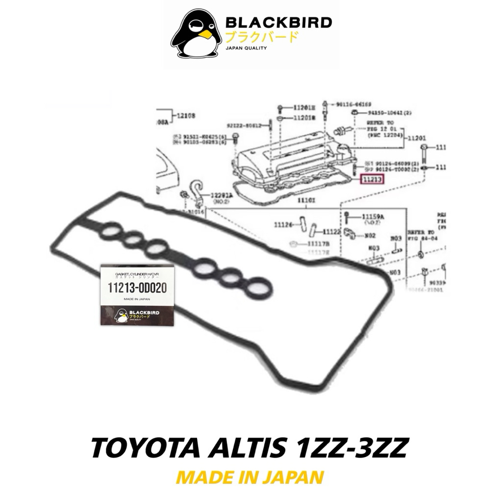 BLACKBIRD ประเก็นฝาวาล์ว ALTIS [1ZZ-3ZZ-FE] ยางฝาวาวล์ MADE IN JAPAN #B-0D020