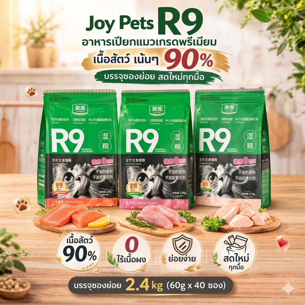 R9 Joy Pets อาหารเปียกสำหรับแมว