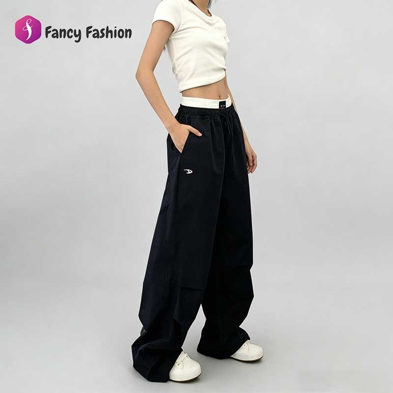 Fancy Fashion กางเกงลาวส์สตรีต สีน้ำเงินเข้ม ทำขายาวโคตรสด ใส่สบายคุณภาพดี ผสมผสานง่ายทุกสไตล์