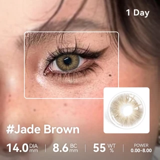 COCOMUSE 【0°~800°】คอนแทคเลนส์รายวัน Jade Brown/Black/Blue-14MM ลูกครึ่งธรรมชาติ ไม่มีขอบนอก ใส่ปาร์ตี้เดท 10 แผ่น