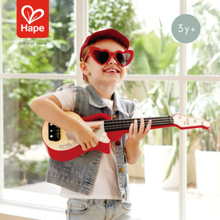 Hape Learn with Lights Ukulele-Red	อูคูเลเล่ไฟฟ้า ใส่ถ่านมีเสียงมีไฟ	3Y+ รูปที่ 2