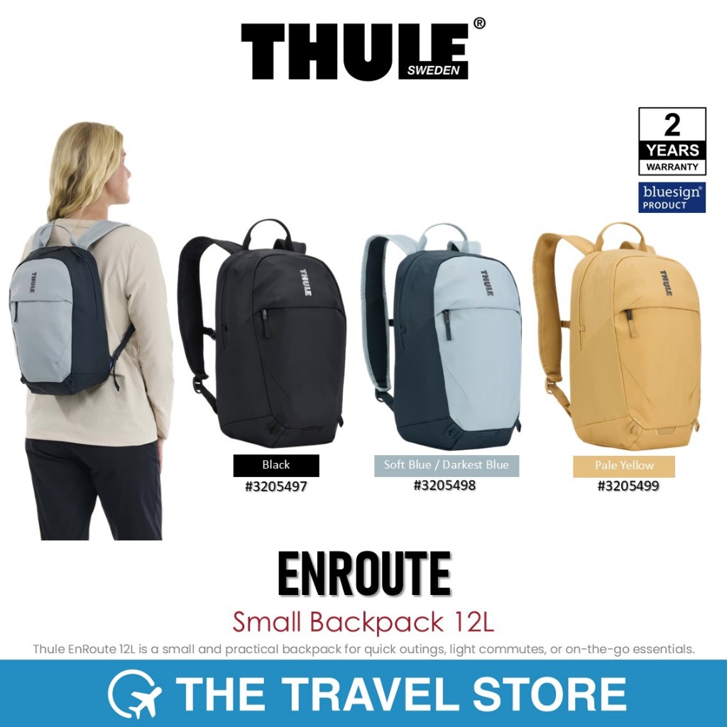 Thule ENROUTE Small Backpack 12L  กระเป๋าเป้ สะพายหลัง  รับประกัน 2 ปี