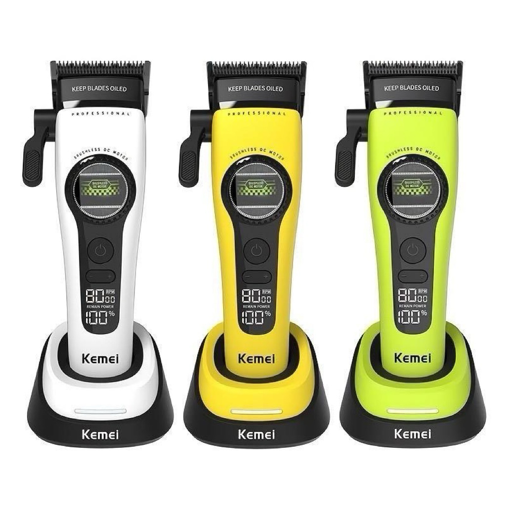 Kemei KM-1593 ปัตตาเลี่ยนตัดผม ขึ้นทรง-ไล่เฟด มอเตอร์บัสเลส ดีไซน์ที่มีความสะดวกสบาย สำหรับการตัดผมที่มืออาชีพ