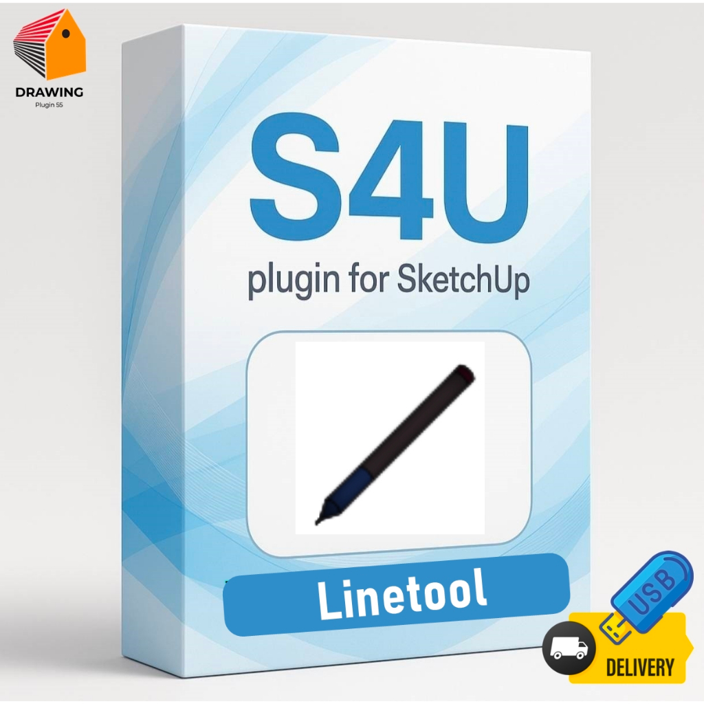S4U 💙 Linetool สร้างเส้นและลวดลายจากเส้นใน SketchUp อัตโนมัติ |Plugin For SU⭐จัดส่งshopee express เท