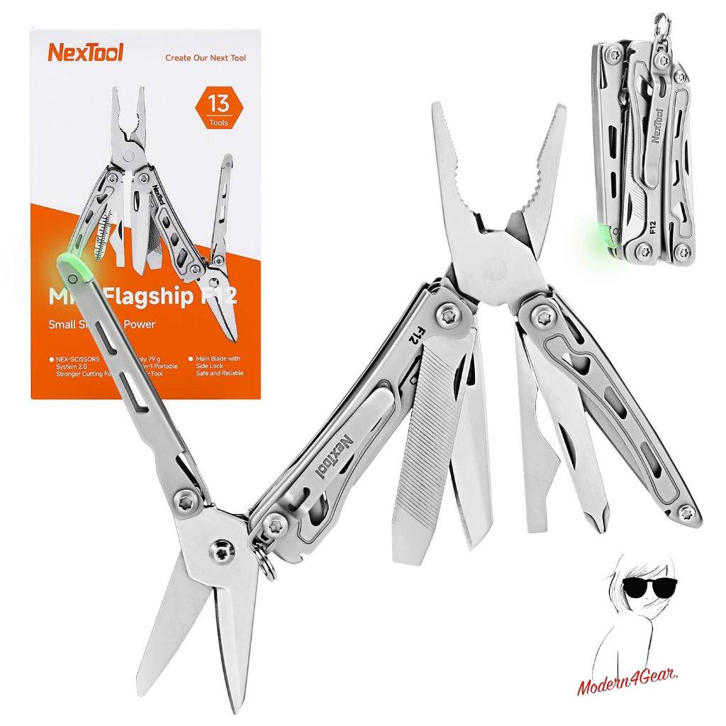 NexTool Mini Flagship F12 Multi-Tool  เครื่องมืออเนกประสงค์ขนาดกะทัดรัดและใบมีดล็อค(ปลายเรืองแสง)- NE20410