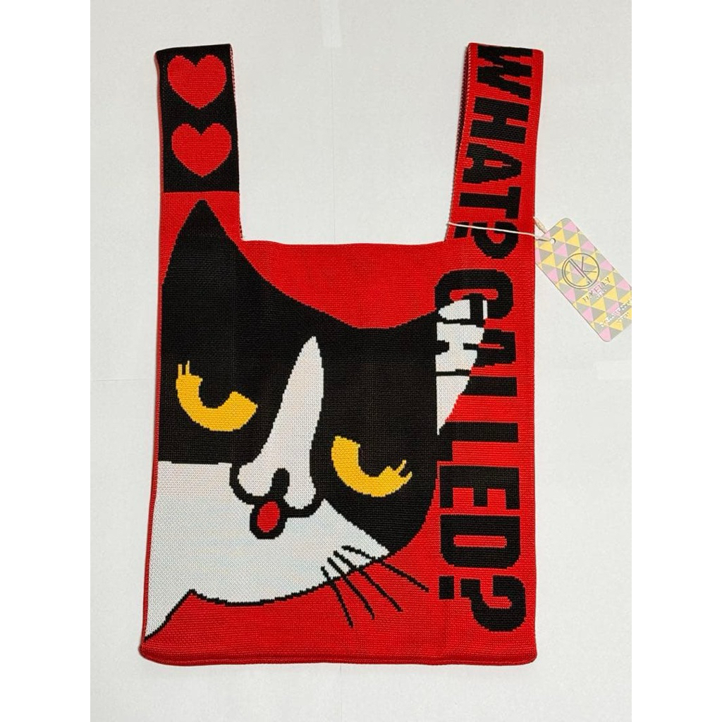 D.KELLY Large Knit Bag, Cat