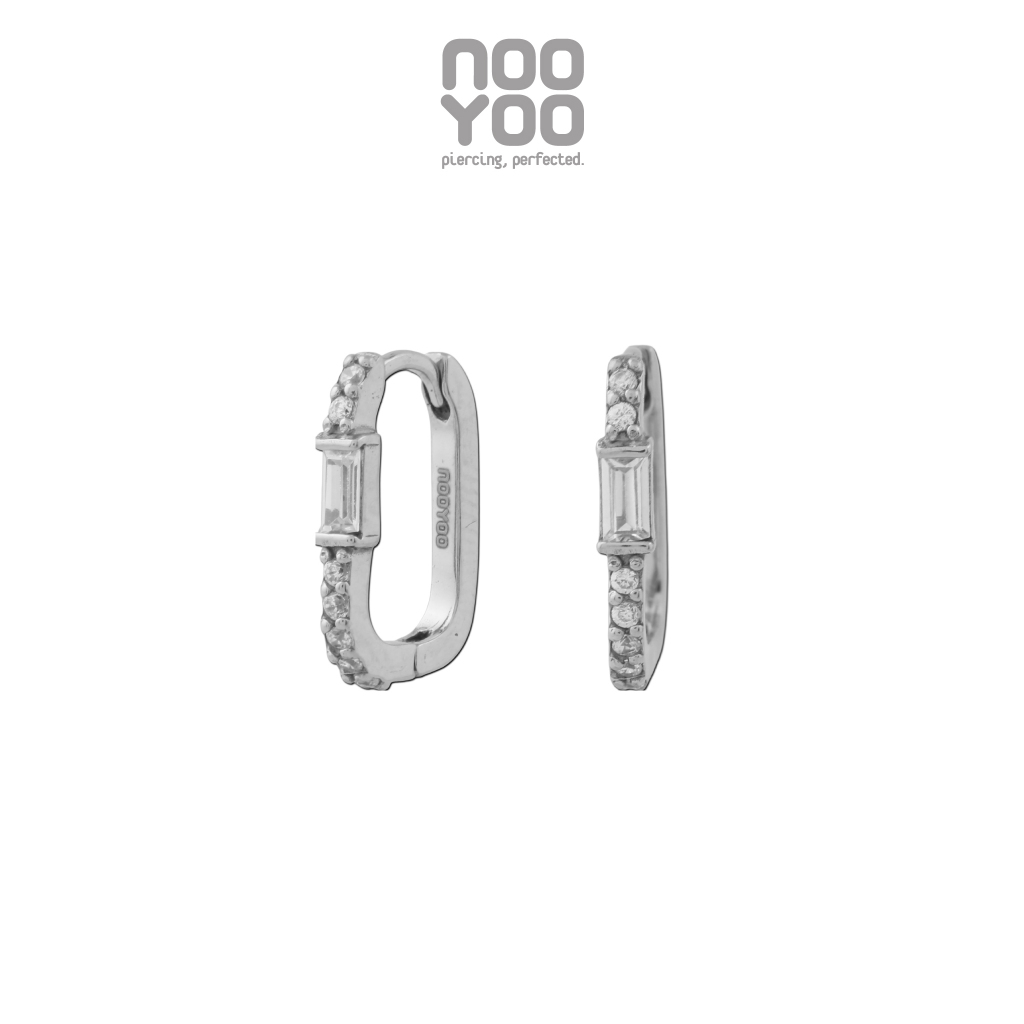 NooYoo ต่างหูสำหรับผิวแพ้ง่าย Julia Crystal Surgical Steel