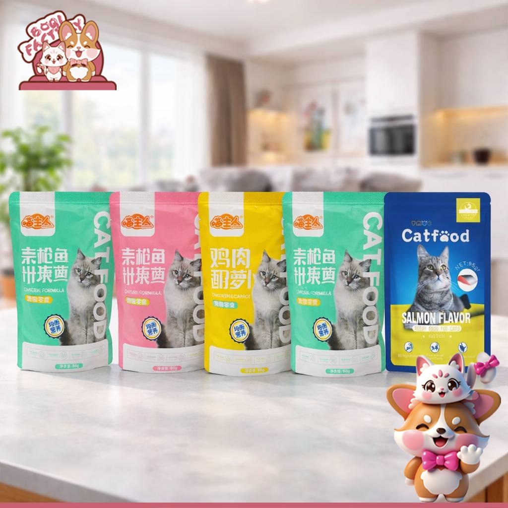 Boqi Factory  อาหารเปียกแมวชนิดซอง 80g มีพร้อมส่ง Newland