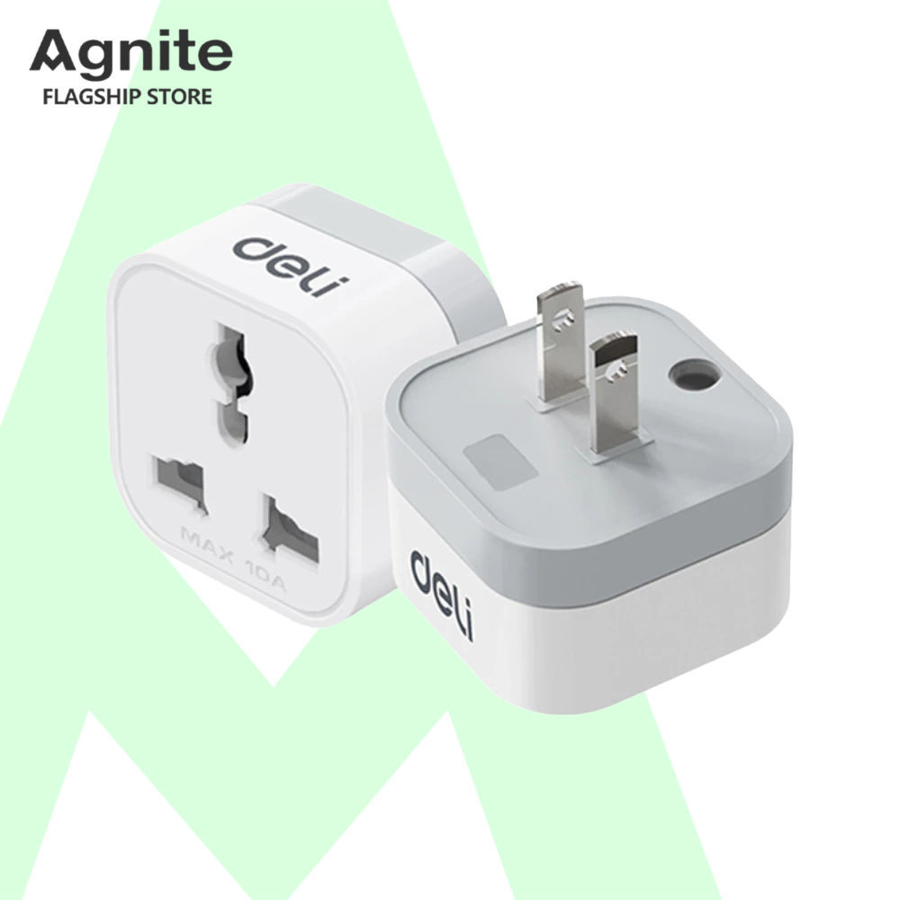 Agnite ปลั๊กสากล หัวแปลงปลั๊กไฟ หัวชาร์จ EU US UK Adapter ชาร์จเร็ว Travel Adapter