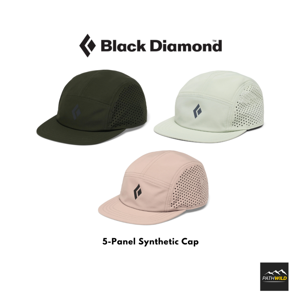 หมวก BLACK DIAMOND 5-Panel Synthetic Cap ทรง 5-Panel น้ำหนักเบา ระบายอากาศดี พับเก็บได้ เหมาะสำหรับการใส่ออกกำลังกาย