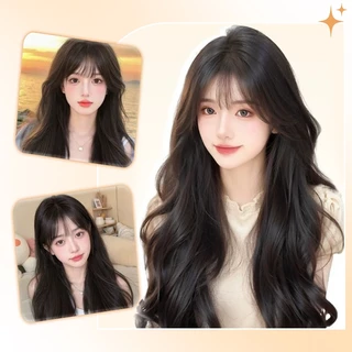 วิกผมหยิกยาว พร้อมหน้าม้า 68ซม. วิกผมยาวหยิกลอนใหญ่ ทนอุณหภูมิสูง ผมหยิกยาวแบบเต็มศีรษะ