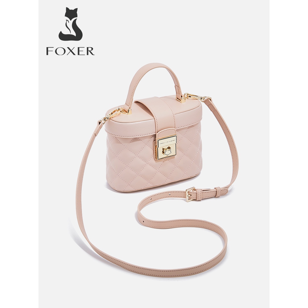 FOXER กระเป๋าถือหนังแท้ กระเป๋าทรงสี่เหลี่ยมเล็ก กระเป๋าสะพายข้างสุดเก๋และมีสไตล์