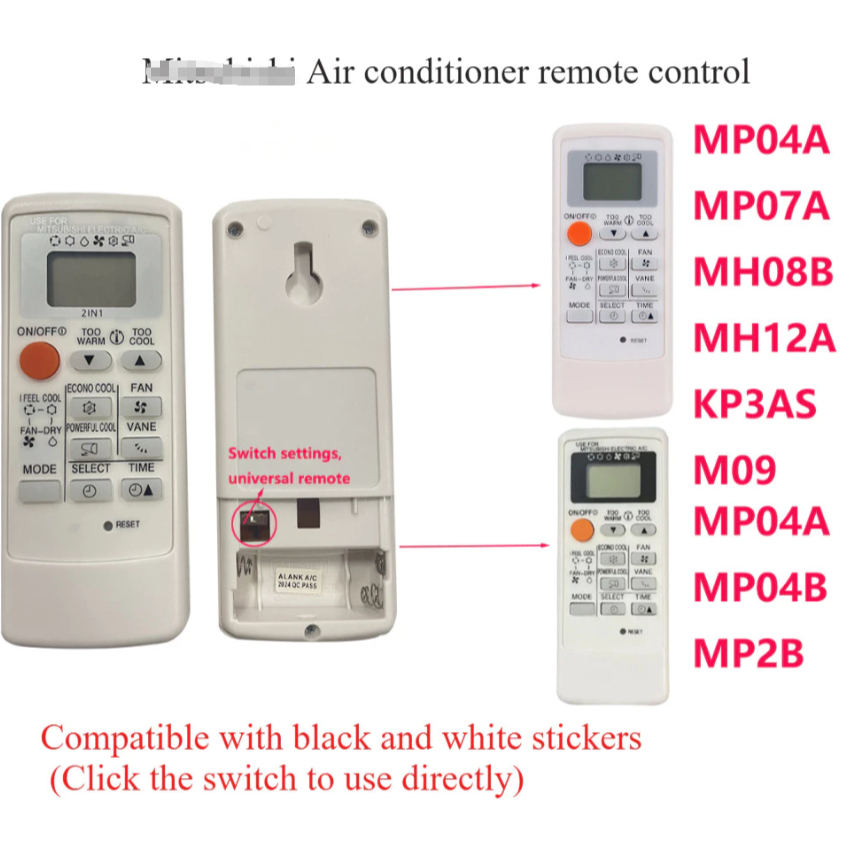 Remote รีโมทแอร์ For Mitsubishi รีโมทสากล (ใช้กับแอร์แยกส่วนได้) รีโมท for MP04A MP07A MH08B MH12A K