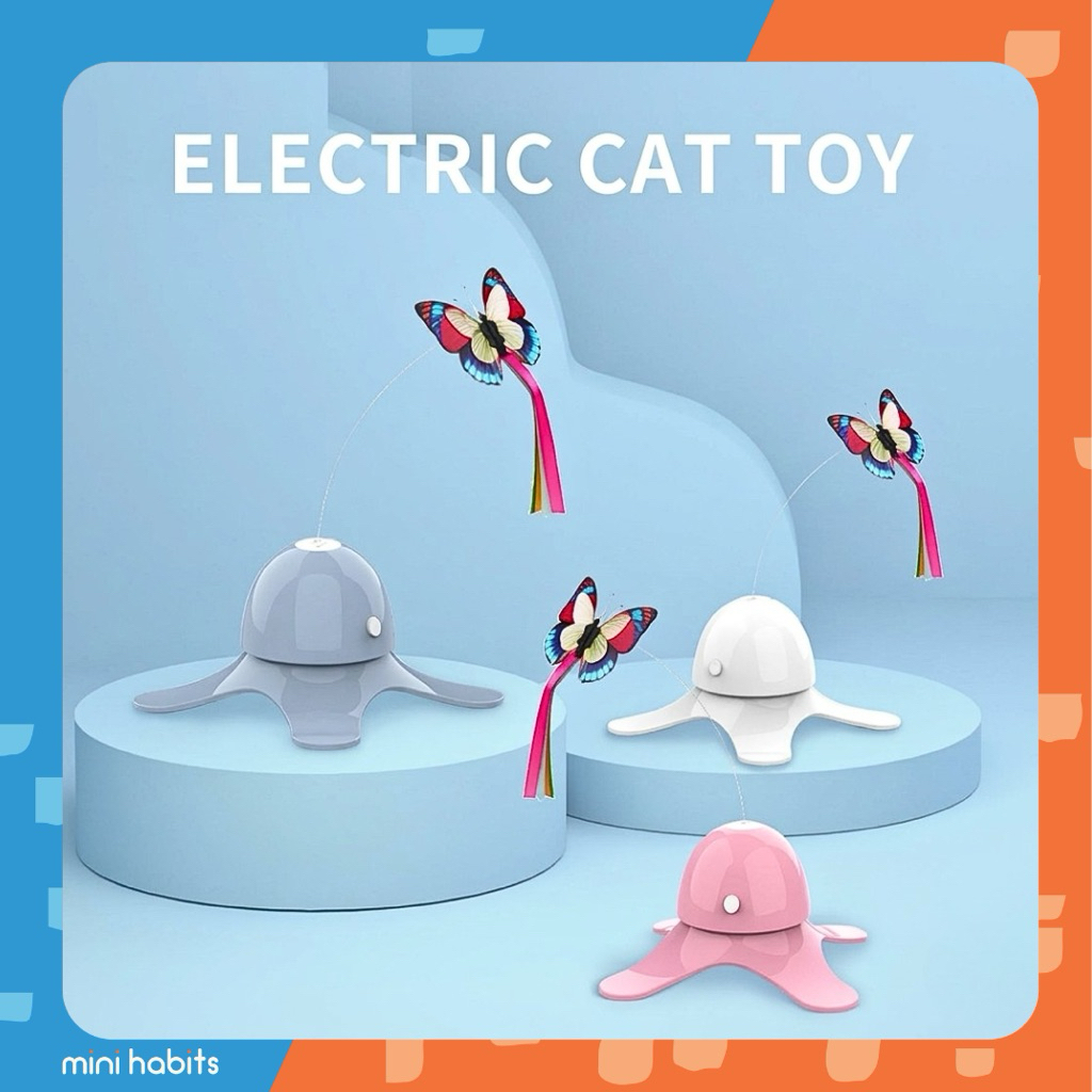 [🚚 พร้อมส่ง] ของเล่นแมวผีเสื้อ Electric Butterfly Cat Toy ผีเสื้อหมุนอัตโนมัติ