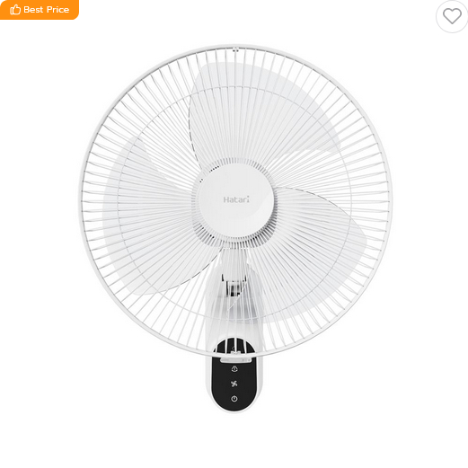 พัดลมติดผนัง 16 นิ้ว HATARI W16R1 สีขาว/สีดำ