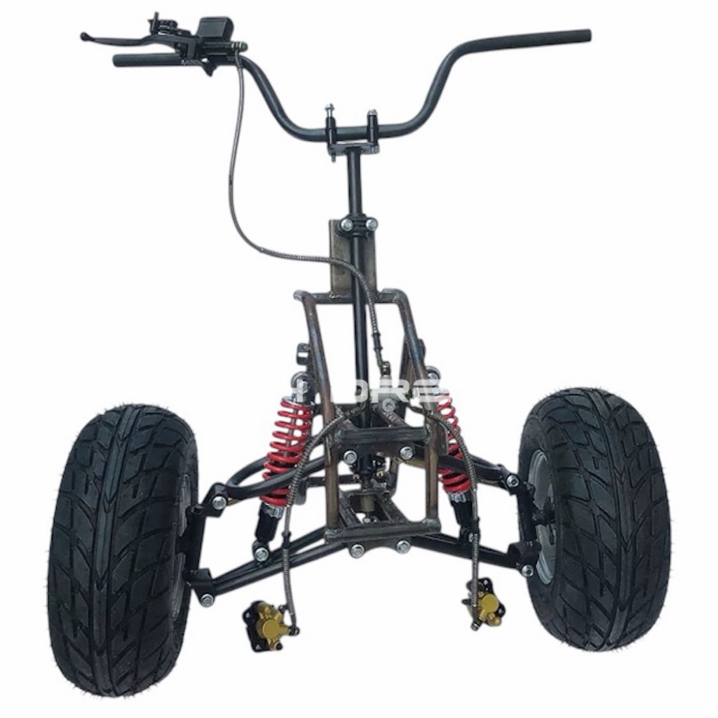 ชุดโครงหน้ารถ ATV ขนาดกลาง ชุดโครงเหล็ก+ ปีกนก +โช๊ค+แฮนด์+ เบรคสองล้อหน้า +ดุมล้อ 4รู8.8มม  (ราคาเป