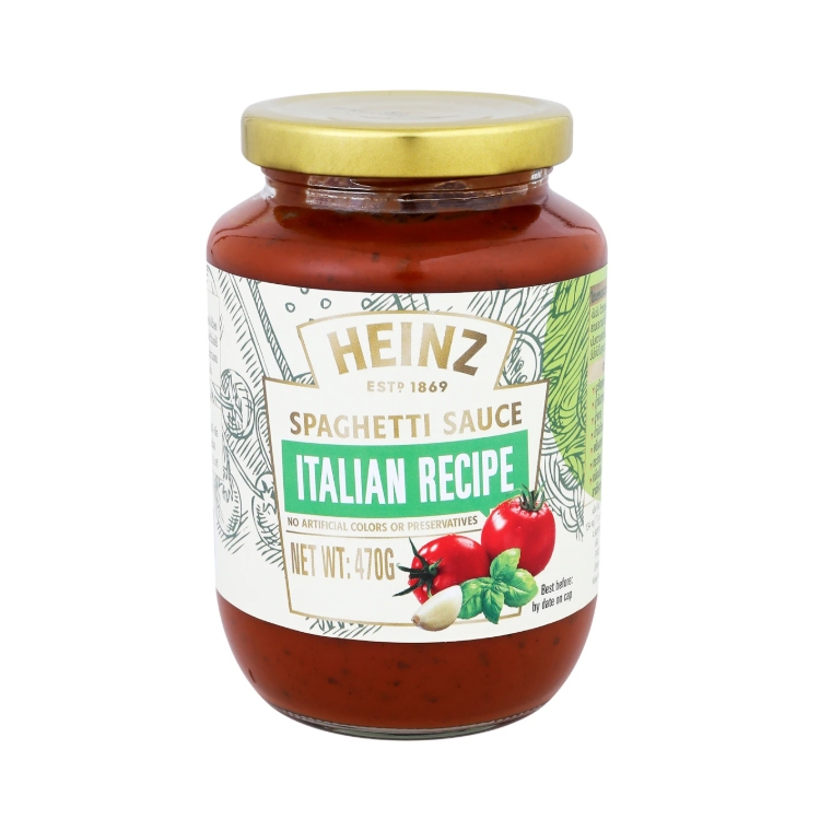 HEINZ ไฮนซ์ ซอสสปาเก็ตตี้อิตาเลียน 470 กรัม ซอสสปาเก็ตตี้รสอิตาเลียน ไม่มีสีและสารกันบูด