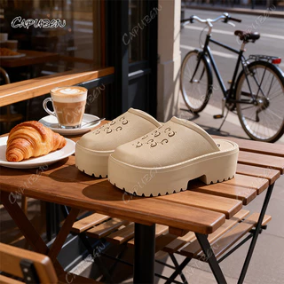 CAPUBEW รองเท้าแตะแฟชั่นพื้นหนา งานดี ทรงสวย วัสดุที่ใช้มีคุณภาพ ใส่แล้วสวย หรูดูแพงสุดๆ รองเท้าแตะผู้หญิง#07