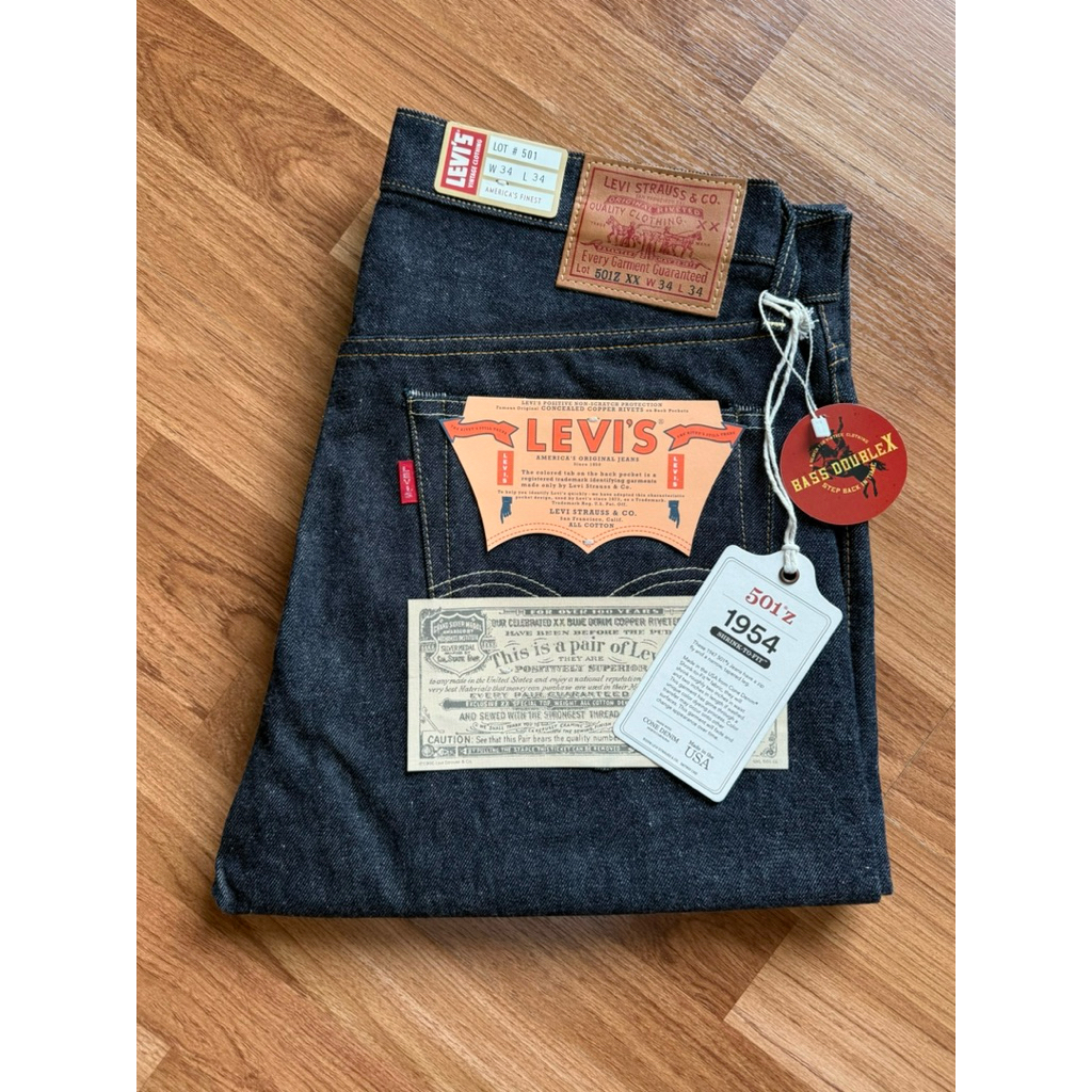 กางเกงยีนส์ Levi's lvc 1954 501zxx ริมแดง บิ้กอี Made in USA