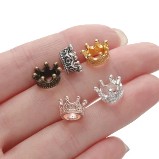 จัดส่งจากประเทศไทย 50ชิ้น ลูกปัดมงกุฎกลวง ฝังมงกุฎ รูขนาดใหญ่ DIY อุปกรณ์เสริม สําหรับทําเครื่องประดับ สร้อยข้อมือ