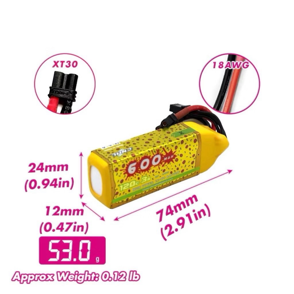 CNHL 3S 11.1V 600mAh 120C (XT30) Pizza Series
